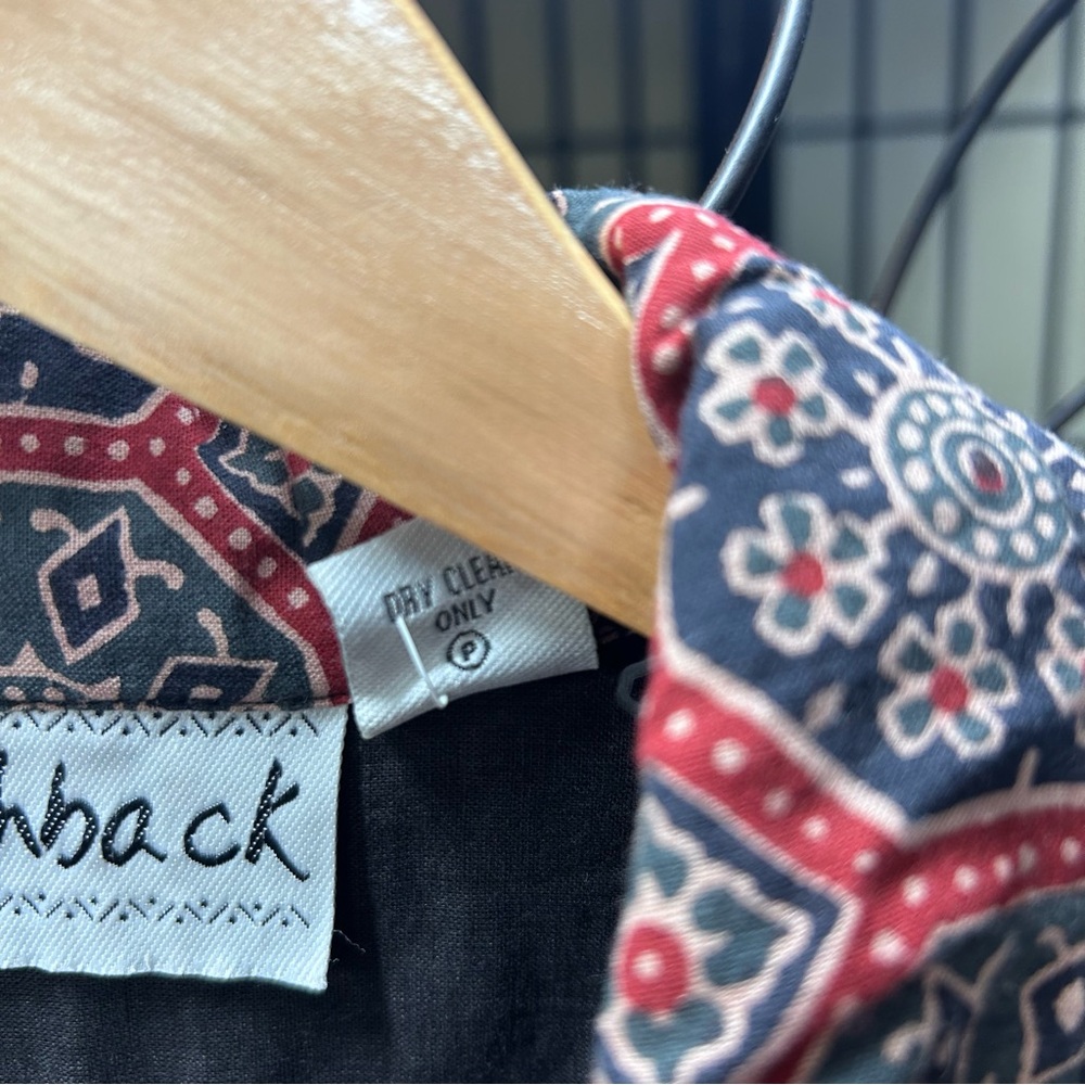 Flashback Cotton Patchwork Art Beaded Black Jacke… - image 8